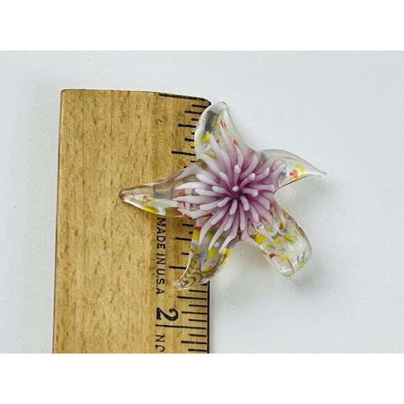 Gorgeous Murano Style Glass Starfish Pendant Lavender Blown Sea Anemone Star Bea - Picture 12 of 12